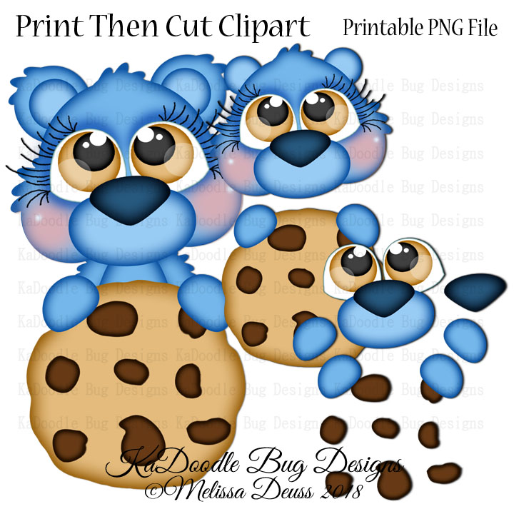 PTC Blue Cookie Bear - Click Image to Close