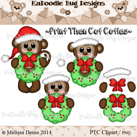 PTC Christmas Wreath Monkey - Click Image to Close