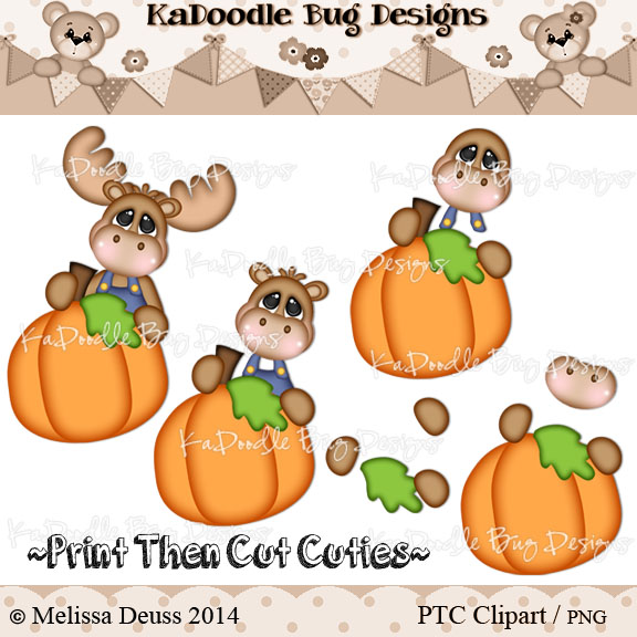 PTC Pumpkin Moose Peeker - Click Image to Close