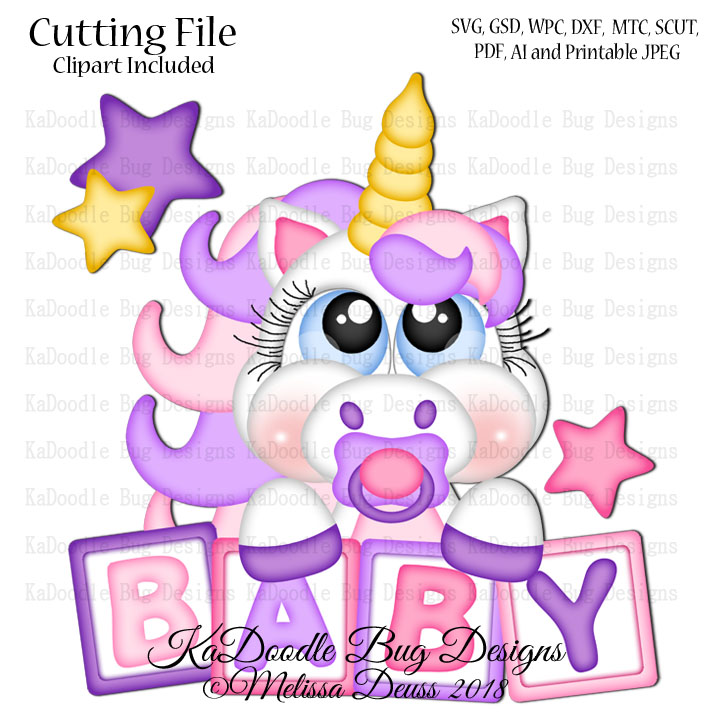 Cutie KaToodles - Baby Block Unicorn - Click Image to Close
