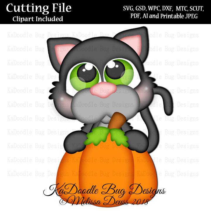Cutie KaToodles - Black Cat Pumpkin - Click Image to Close