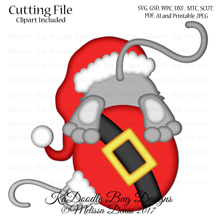 Cutie KaToodles - Bottoms Up Santa Mouse - Click Image to Close