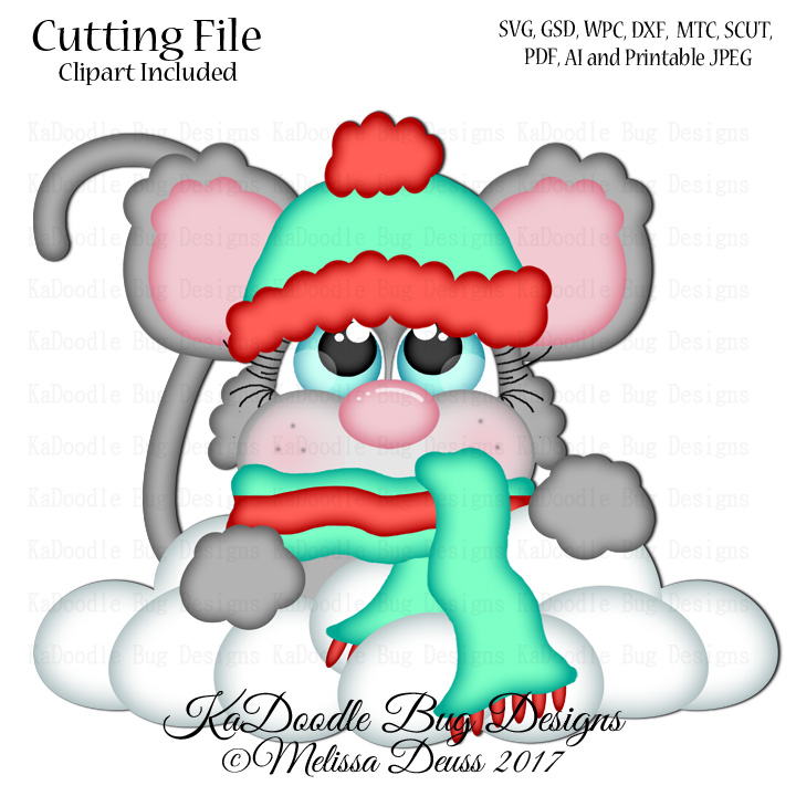 Cutie KaToodles - Chubby Snow Mouse - Click Image to Close