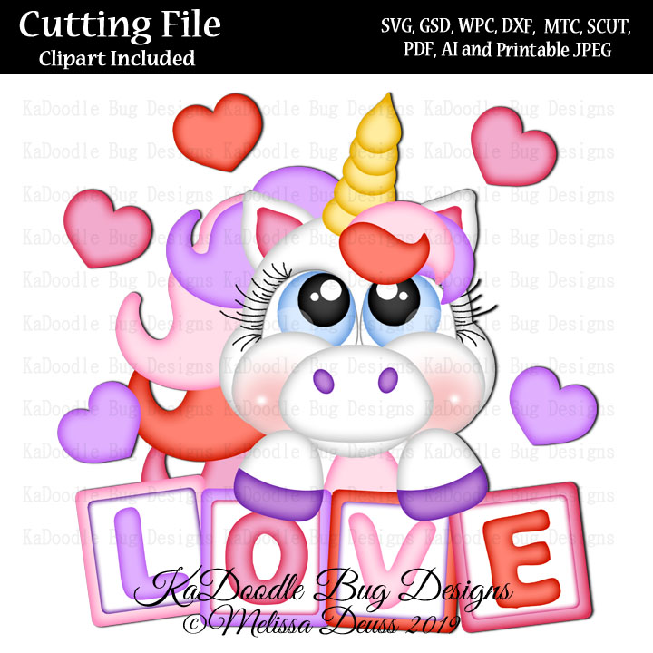 Cutie KaToodles - Love Block Unicorn - Click Image to Close