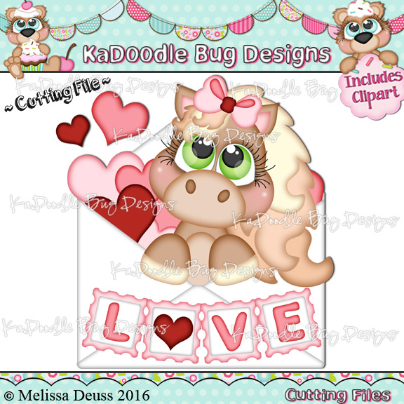 Cutie KaToodles - Love Letter Horse - Click Image to Close