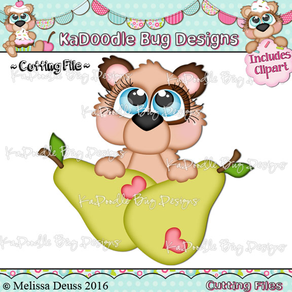 Cutie KaToodles - Peeker Pear Bear - Click Image to Close