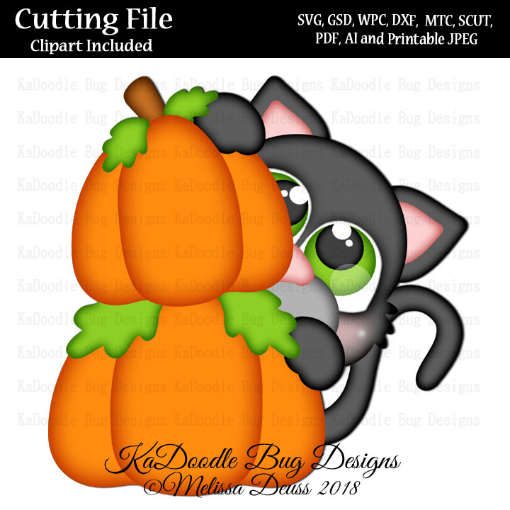 Cutie KaToodles - Peeking Pumpkin Cat