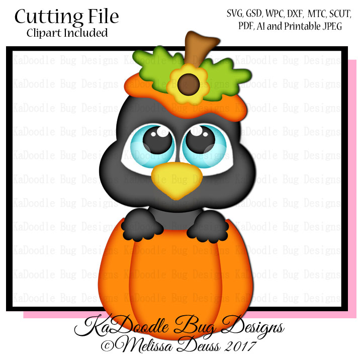 Cutie KaToodles - Pumpkin Peeker Crow - Click Image to Close