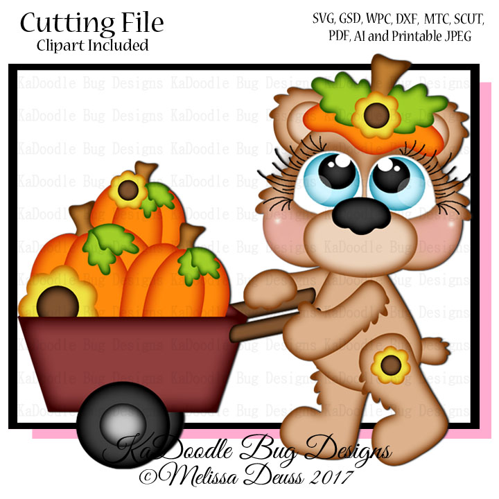 Cutie KaToodles - Pumpkin Wagon Bear - Click Image to Close