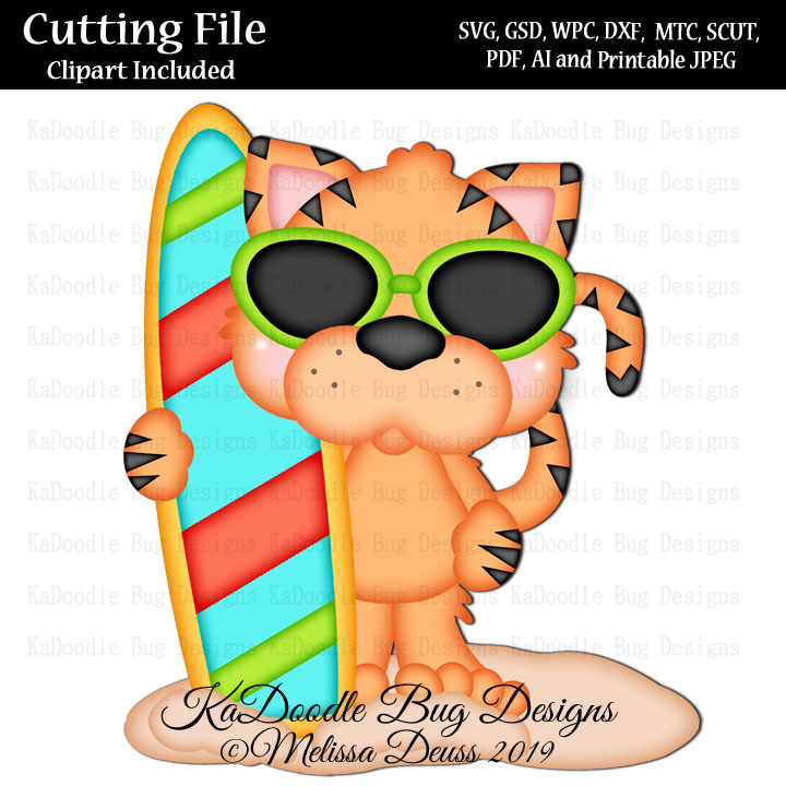 Cutie KaToodles - Ready To Surf Tiger - Click Image to Close