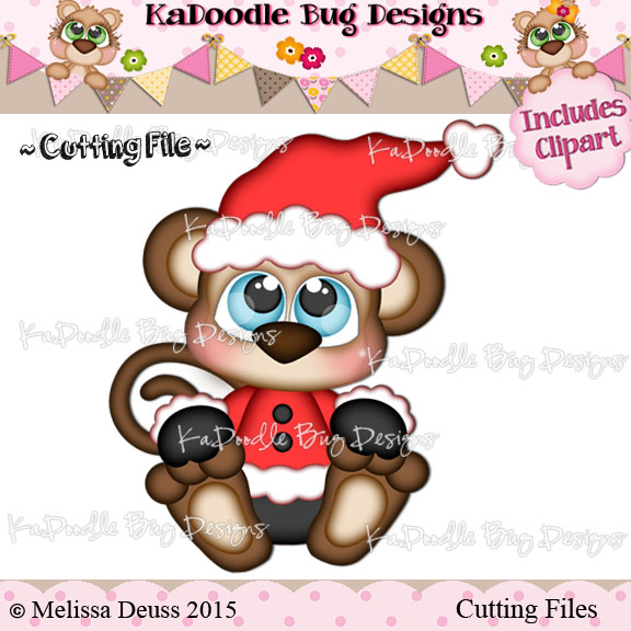Cutie KaToodles - Santa Monkey - Click Image to Close