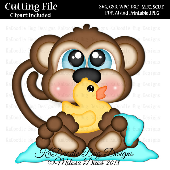 Cutie KaToodles - Sitting Bathtime Monkey