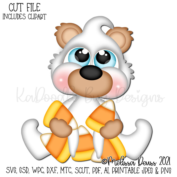 Cutie KaToodles - Sitting Candy Corn Bear