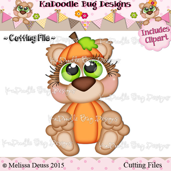 Cutie KaToodles - Sitting Pumpkin Bear - Click Image to Close