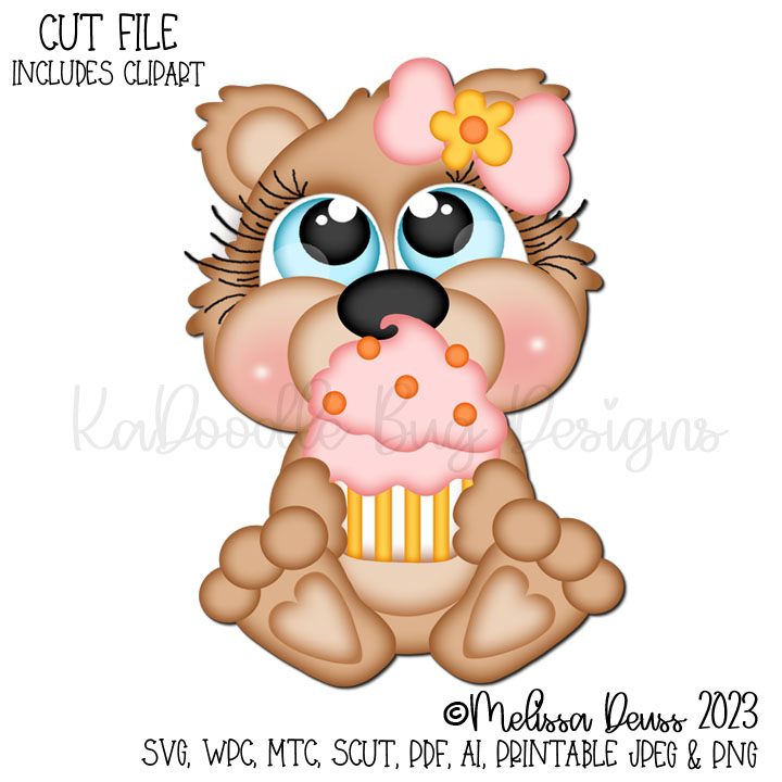 Cutie KaToodles - Sitting Spring Cupcake Bear