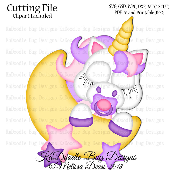 Cutie KaToodles - Sleepy Moon Unicorn - Click Image to Close