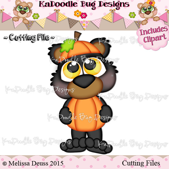 Cutie KaToodles - Standing Pumpkin Bear - Click Image to Close