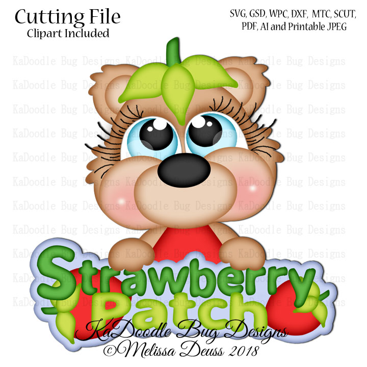 Cutie KaToodles - Strawberry Patch Bear - Click Image to Close