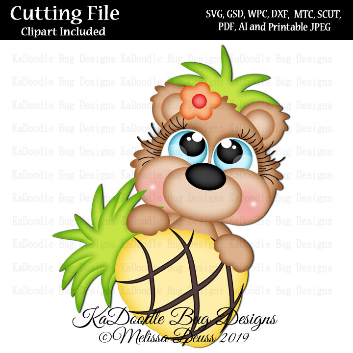 Cutie KaToodles - Tropical Pineapple Bear Peeker - Click Image to Close
