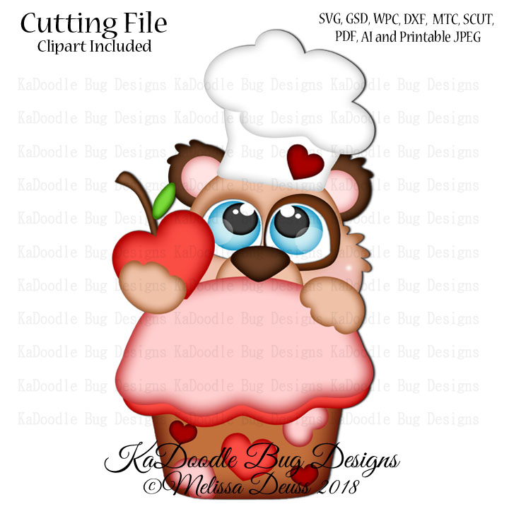 Cutie KaToodles - Valentine Cupcake Bear - Click Image to Close