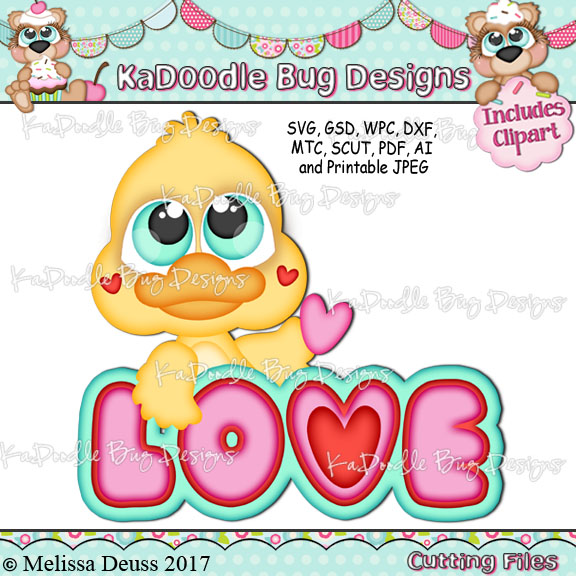 Cutie KaToodles - Valentine Duck - Click Image to Close