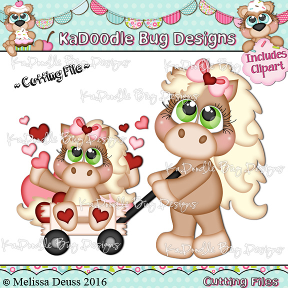 Cutie KaToodles - Valentine Wagon Horses