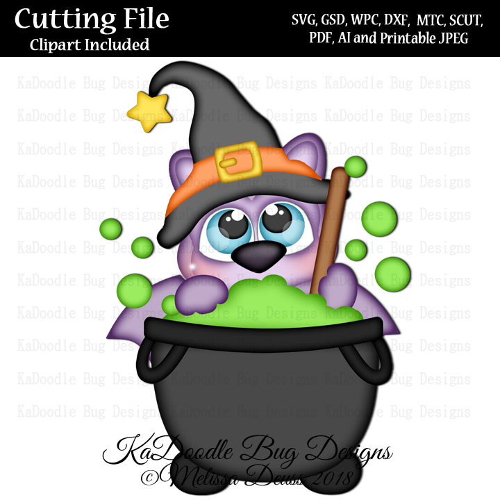 Cutie KaToodles - Witch Cauldron Bat - Click Image to Close