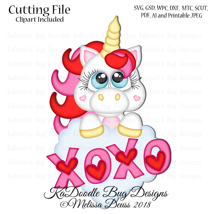 Cutie KaToodles - XoXo Unicorn - Click Image to Close