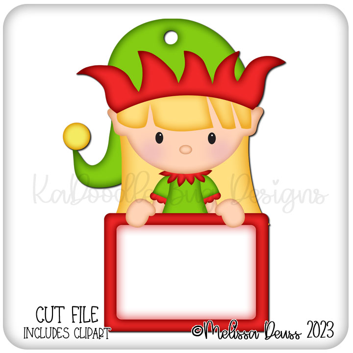 Christmas Tag Holly Elf
