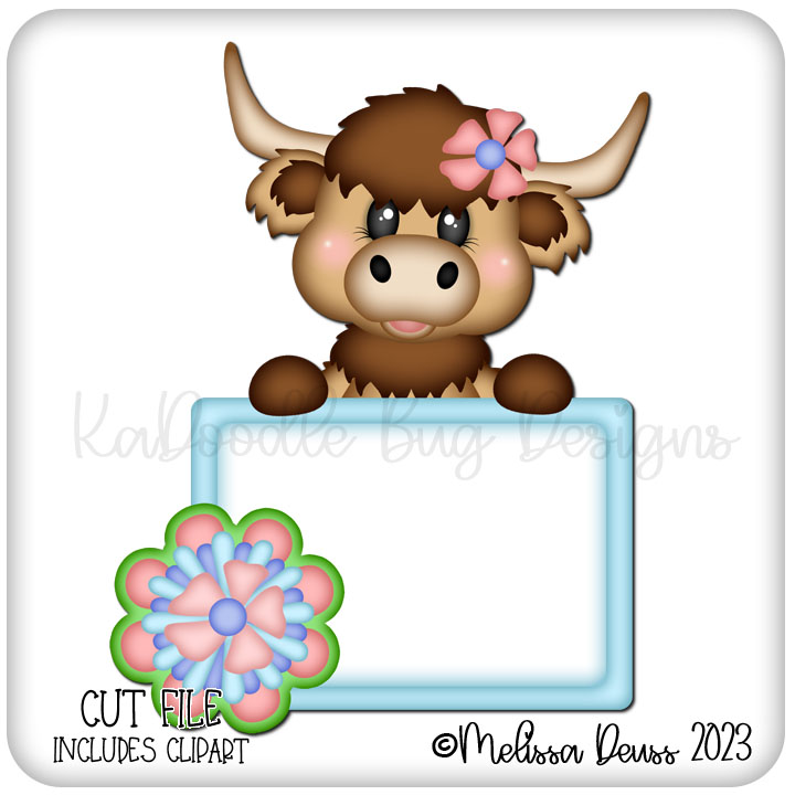 May Flower Highland Cow Notecard