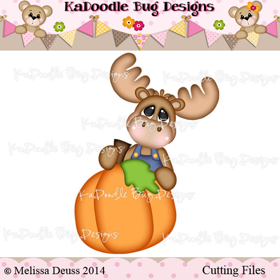 Pumpkin Moose Peeker - Click Image to Close