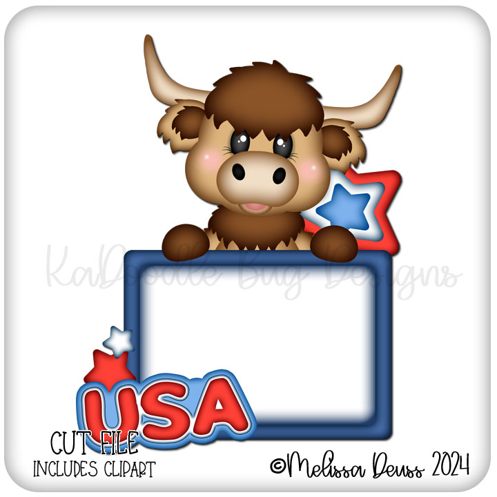 USA Highland Cow Notecard