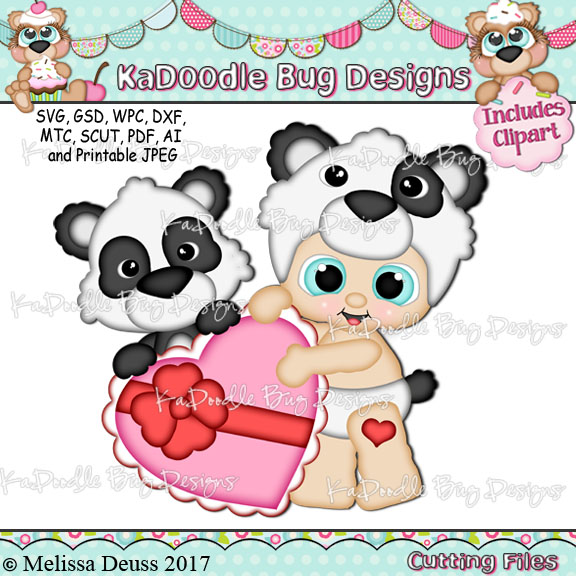 Lil Koodles - Valentine Panda Baby - Click Image to Close