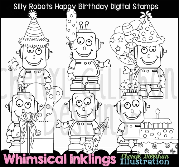 DS Birthday Silly Robot - Click Image to Close