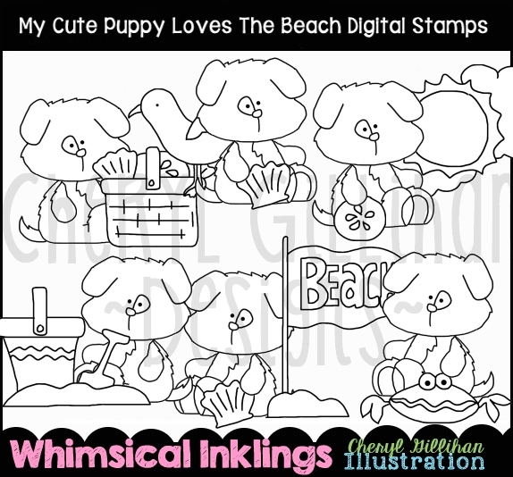 DS Cute Puppy Beach
