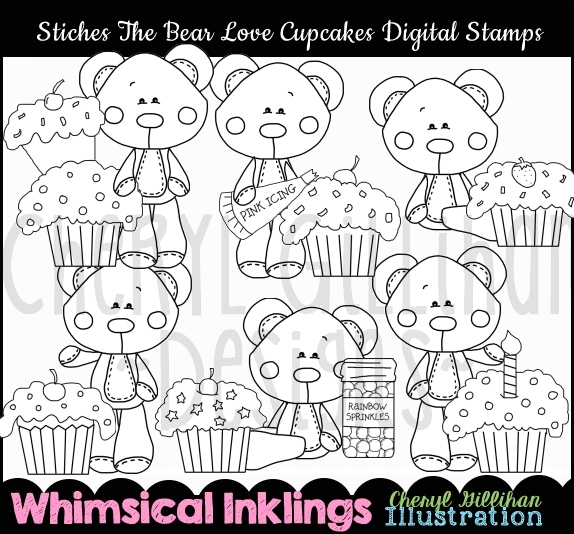 DS Stitches Bear Cupcakes - Click Image to Close