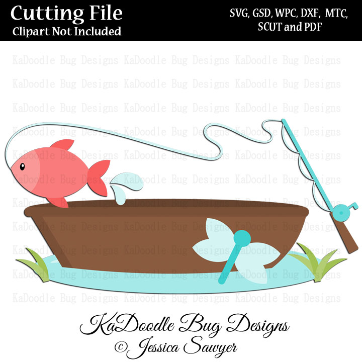 Download Js Fishing Boat Svg Cut File Paper Peicing Clipart Digital Stamps Scrapbooking Cards Vinyl Cricut Explore Silhouette 1 00 Welcome To Kadoodle Bug Designs Svg Cut Files More