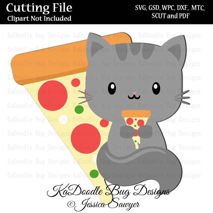 Download Js Pizza Kitty Svg Cut File Paper Peicing Clipart Digital Stamps Scrapbooking Cards 1 00 Welcome To Kadoodle Bug Designs Svg Cut Files More