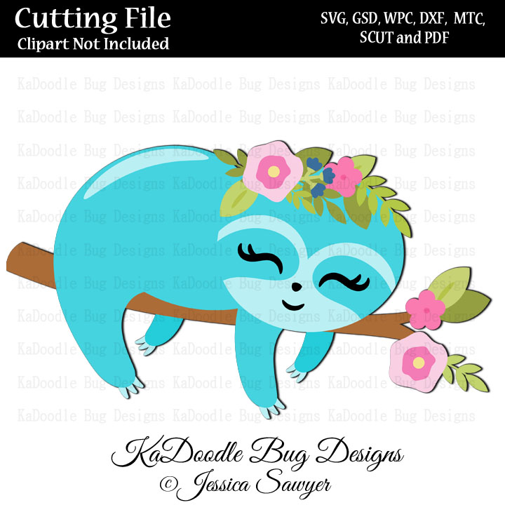 JS Relaxing Floral Sloth - Click Image to Close