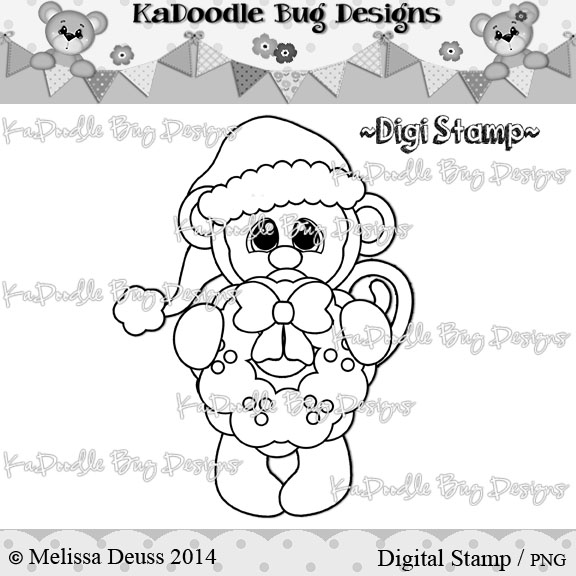 DS Christmas Wreath Monkey - Click Image to Close
