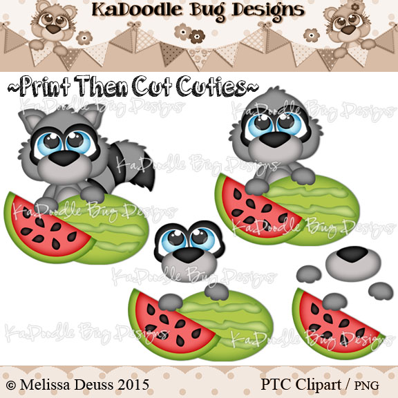 PTC Cutie KaToodles - Watermelon Raccoon
