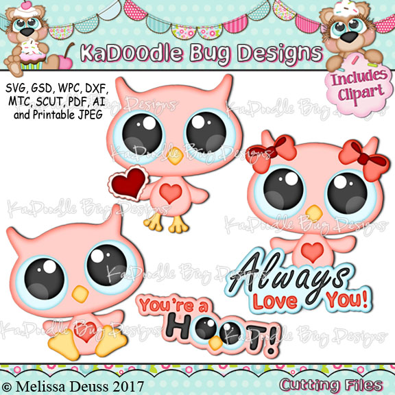 Baby Valentine Owls - Click Image to Close