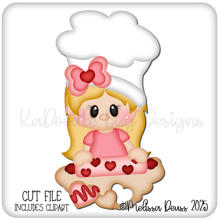 Baking Valentine Cookies Girl