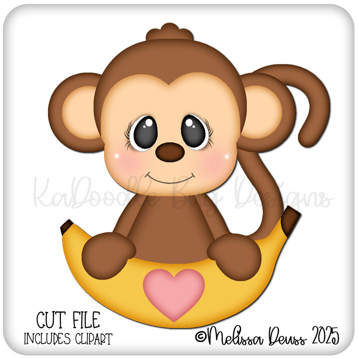 Banana Heart Monkey Peeker