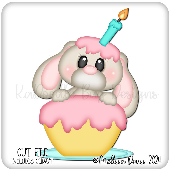 Birthday Cupcake Bunny - Click Image to Close