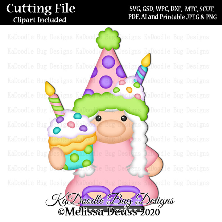 Birthday Cupcake Gnome - Click Image to Close