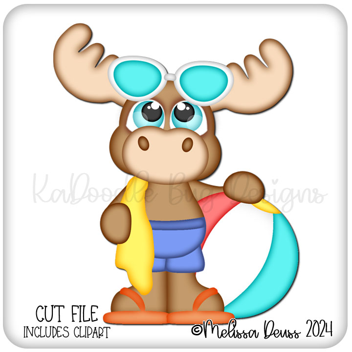 Cutie KaToodles - Beach Ball Moose - Click Image to Close