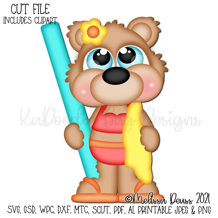 Cutie KaToodles - Beach Towel Bear - Click Image to Close