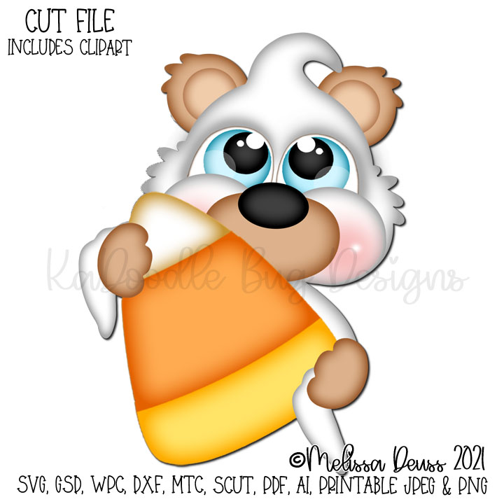 Cutie KaToodles - Candy Corn Peeker Bear - Click Image to Close