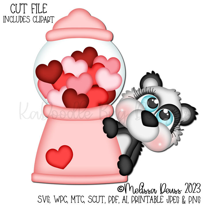Cutie KaToodles - Candy Hearts Jar Panda - Click Image to Close